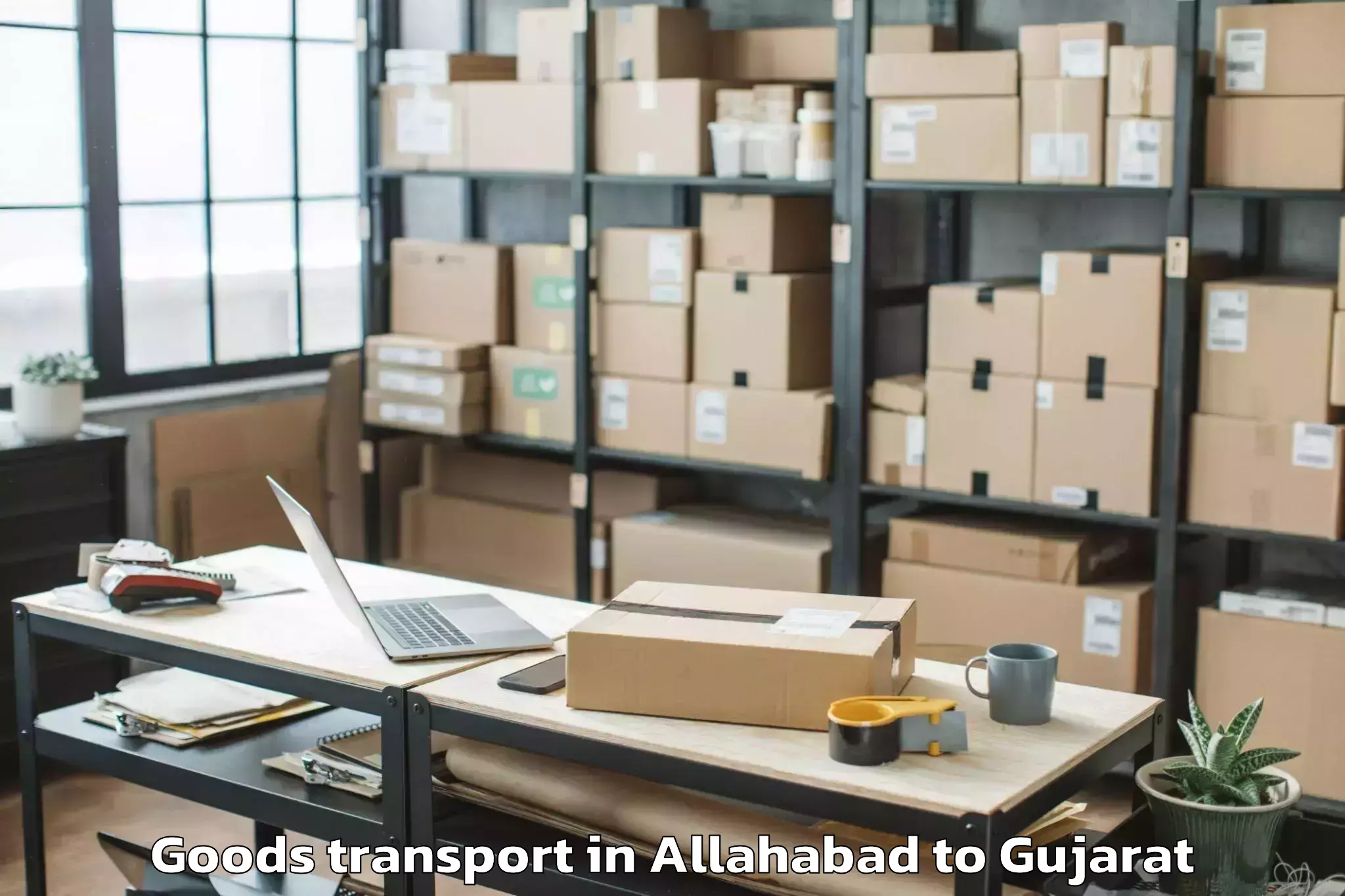 Professional Allahabad to Santrampur Goods Transport